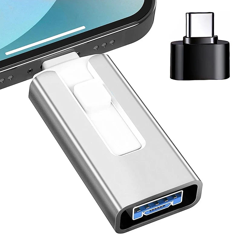 4 In1 OTG Micro USB 3.0  Flash Drive  Dual purpose Android TYPE-C Pen Drive Mobile Micro USB Memory Stick Drive Free For iPhone