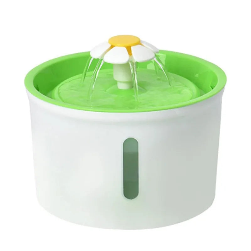Pet Water Fountain Quiet Pump Visible Water Level 4-Layer Filter Flower Nozzle Cat Dispenser Drinking Bowl Cats Small Dogs Home