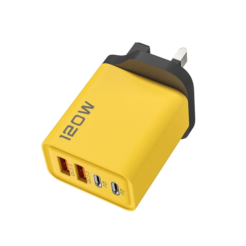 120W USB Type C Charger Mobile Phone Fast Charger Adapter For iPhone Samsung Xiaomi Quick Charge 3.0 EU/US/UK Plug Wall Charger