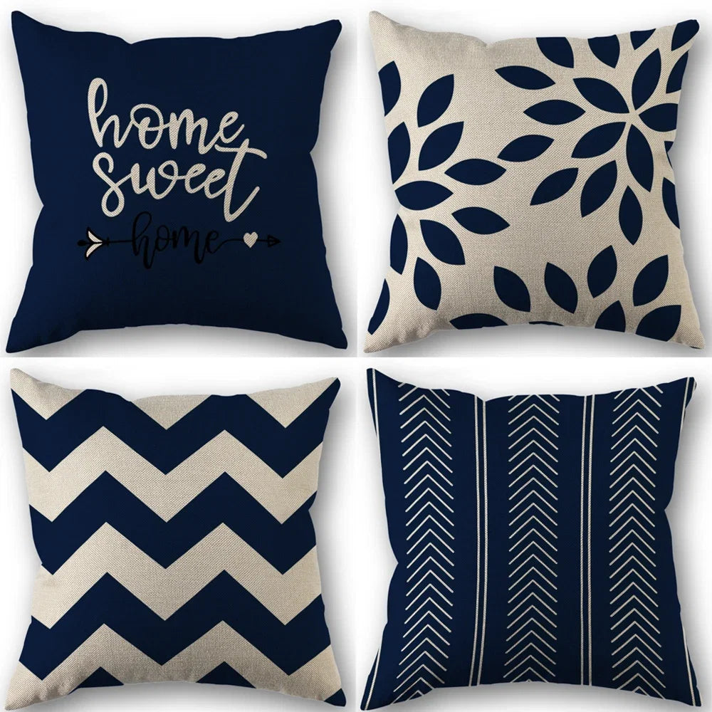 4Pcs Linen Square Cushion Cover,single-sided Printed Pillowcase ,Home Decor ,Room Decor,Living Decor,Bedroom Decor