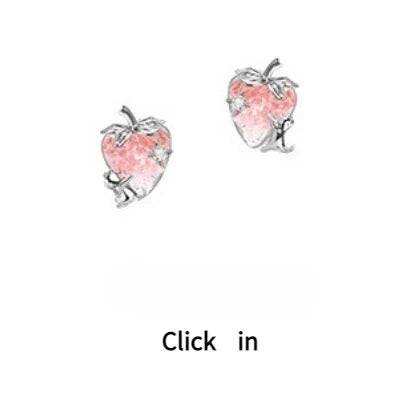 MASW Original Design Elegant Temperament Pink Strawberry Pendant Necklace For Women Wedding Gifts Modern Jewelry Accessories