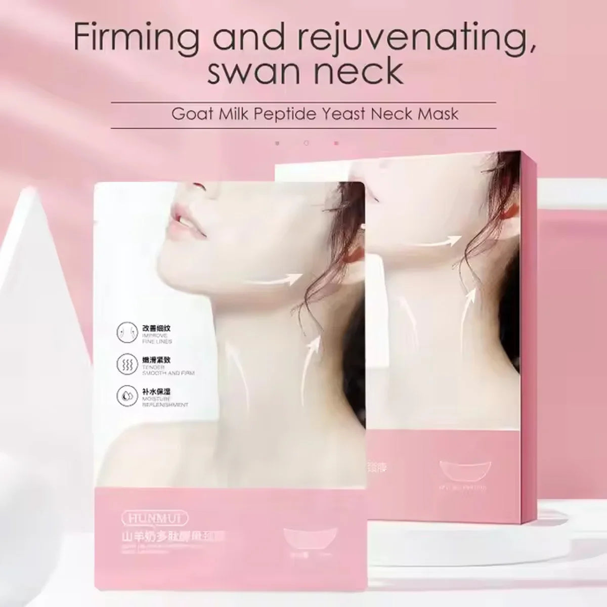 10pcs Goat Milk Neck Mask Collagen Firming Hydrating Crystal Neck Masks Skincare Nourishing Brightening Beauty Necks Skin Care