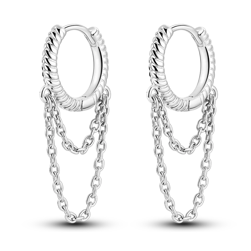 Genuine 925 Sterling Silver Love Feather Earrings Fit Original Charms Hoop For Women Girls Stud Earring Fine Jewelry Gifts