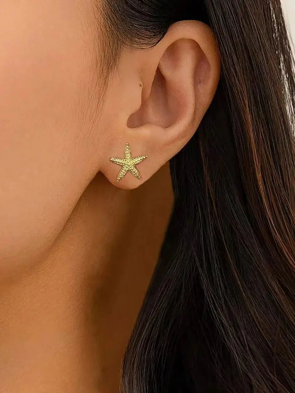 Vintage Star Shaped Earrings, Simple Star Shell Earrings, Ocean Party Jewelry Gift, New 2024 Collection