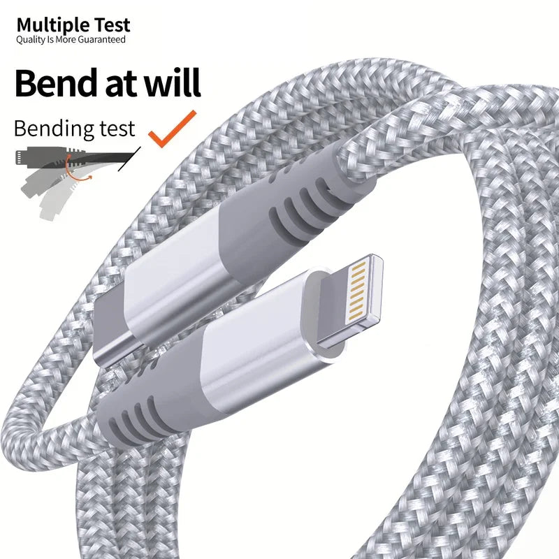 LAIHONEN 1 Pack MFi Certified USB C to Lightning Nylon Braided Fast Charging Cable 1M 2M 3M for iPhone 13 12 11 Pro Max