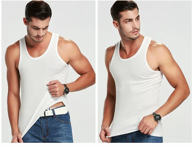 2026 New Men's Summer Lightweight Cotton Tight Vest Sports Casual Family Pajamas Outdoor Tight Top Breathable Quick Drying Vest