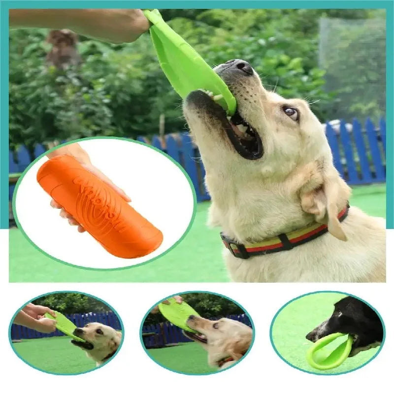 Pet Dog Flying Disk Toy Silicone Material Environmentally Friendly Anti-Chew Dog Puppy Interactive Training Pet Supplies E2
