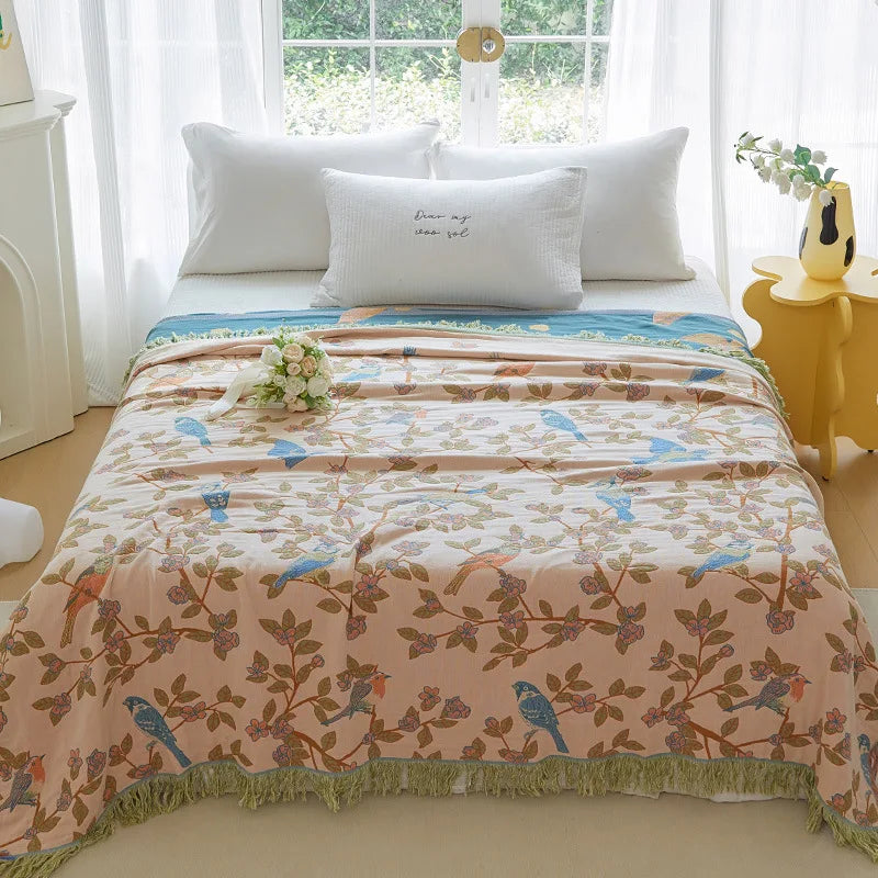 Nordic Throw Blanket For Beds Cotton Double Sided Sofa Cover Sofa Cushion Soft Blanket Leisure Bedspread Four Seasons Thin Quilt