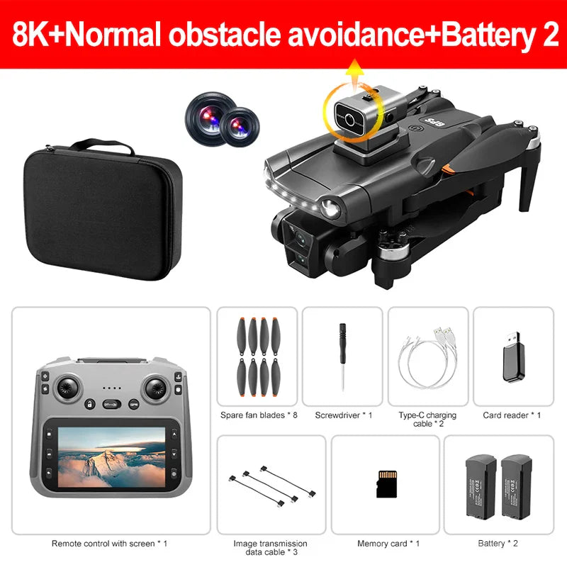 Lenovo V198MAX Drone 8K Profesional FPV Brushless Laser obstacle avoidance Aerial Optical Foldable Quadcopter Mini 4K Dron