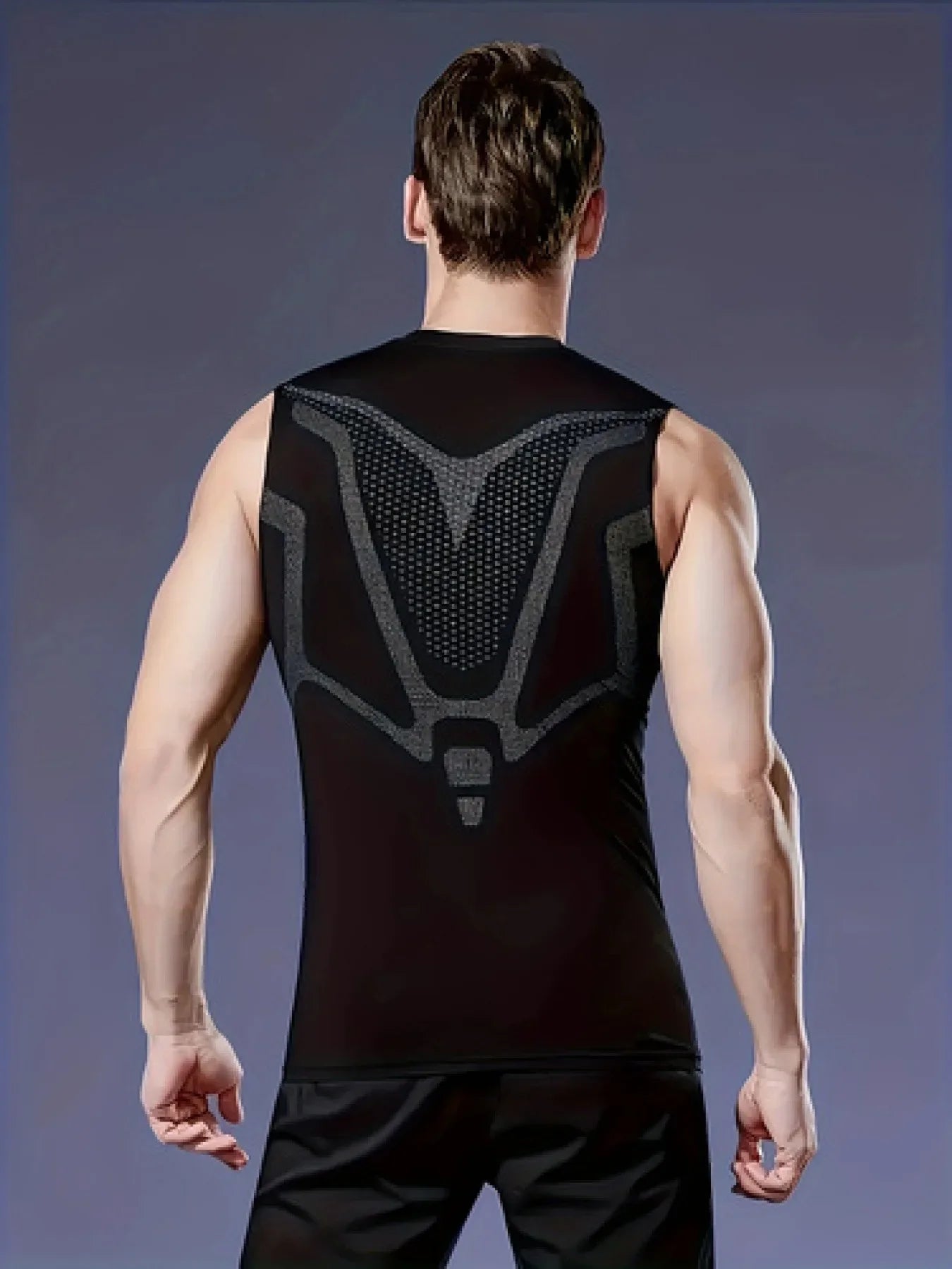 Sports vest men's summer ice silk quick drying thin fit fitness new running training tight top sleeveless