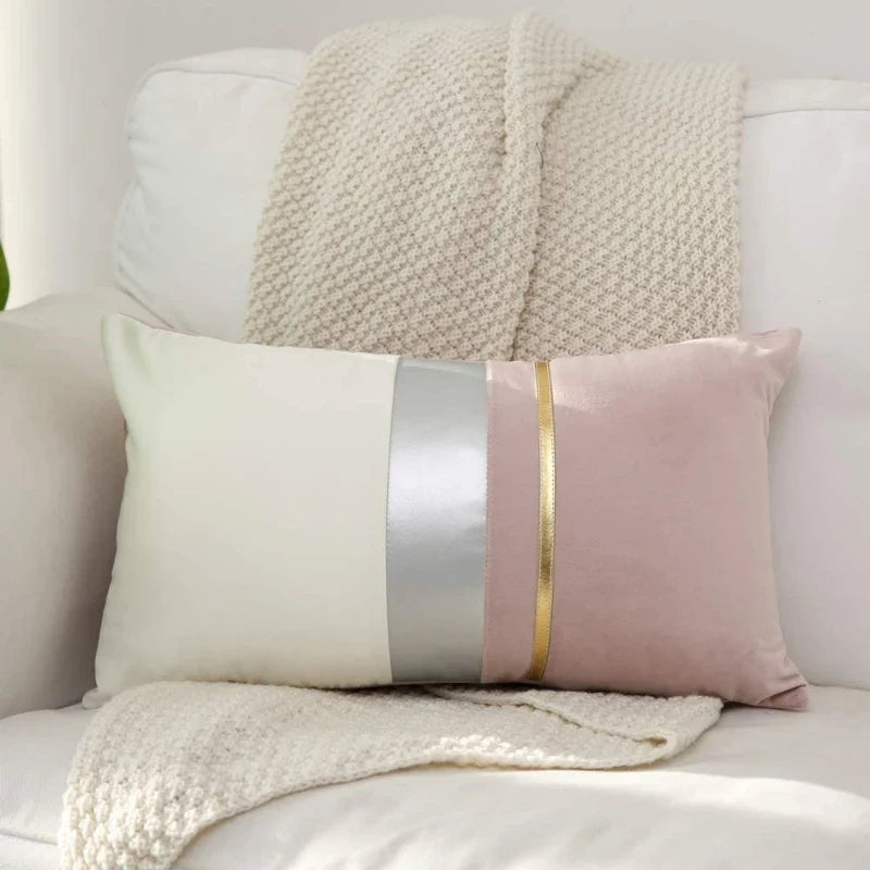 Luxury Velvet Cushion Cover, Patchwork Design Pillow Case, Home Decor, Sofa Pillows, 45x45cm, 30x50cm