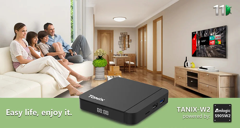 Tanix W2 Smart TV Box Android 11 Amlogic S905W2 4GB 64GB Support AV1 Dual Wifi  Media Player TVBOX Set Top Box 32GB 2GB 16GB