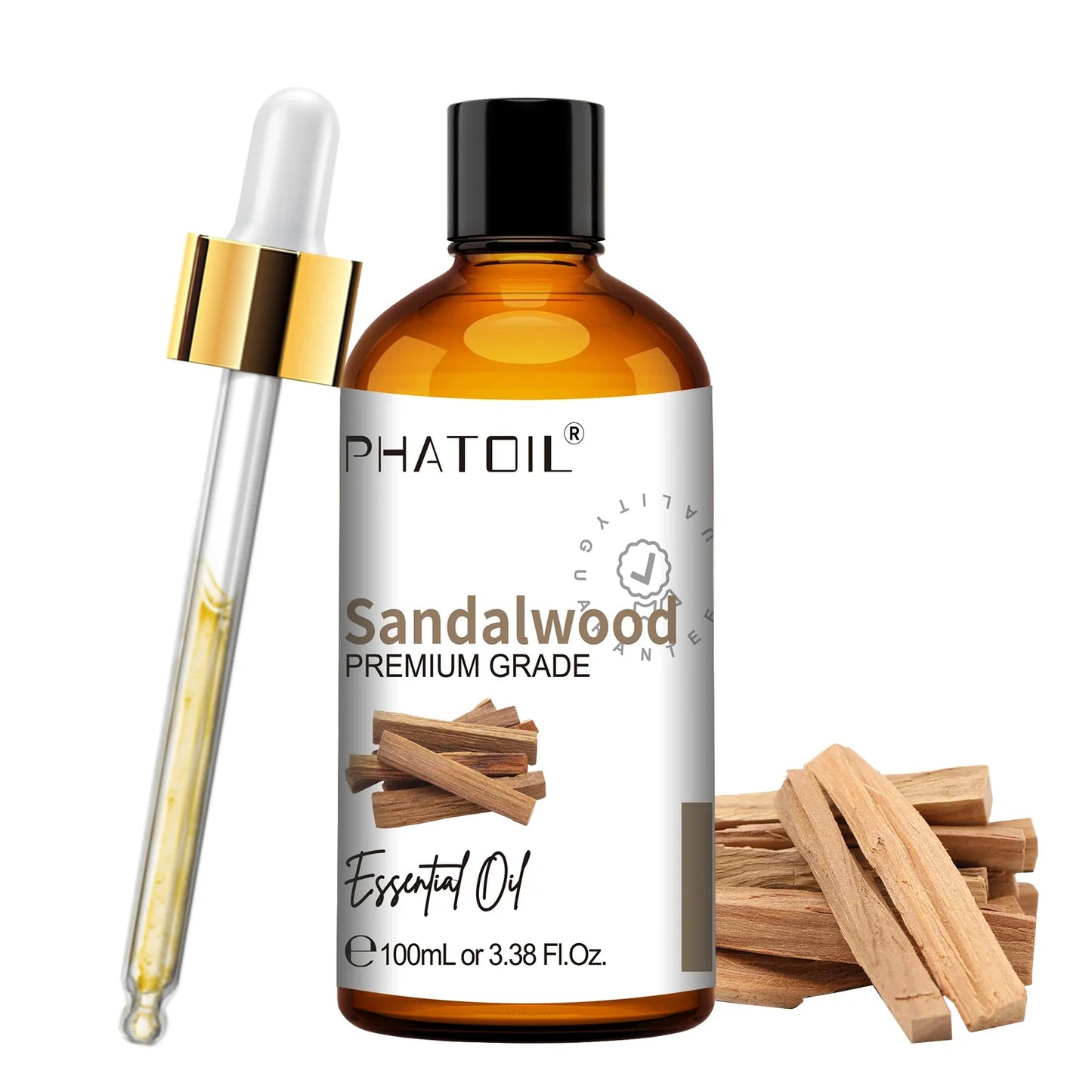 PHATOIL Natural Essential Oil for Diffuser Candle Making-100ml Sandalwood Eucalyptus Citronella Lavender Vanilla Essential Oils