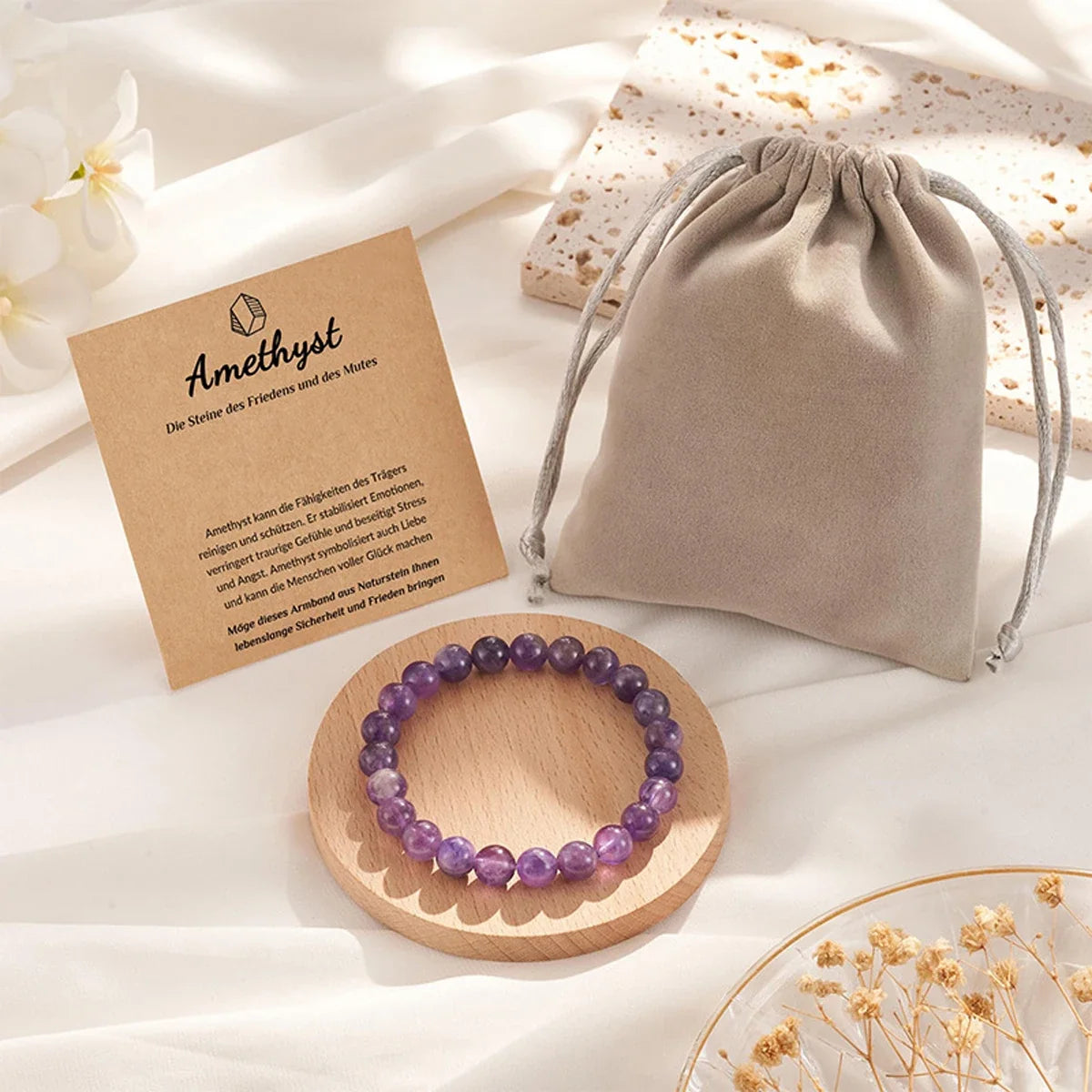 Natural Dream Lace Amethyst Stone Beaded Bracelets Women Purple Crystal Quartz Energy Bead Reiki Healing Bangle Jewelry Gift
