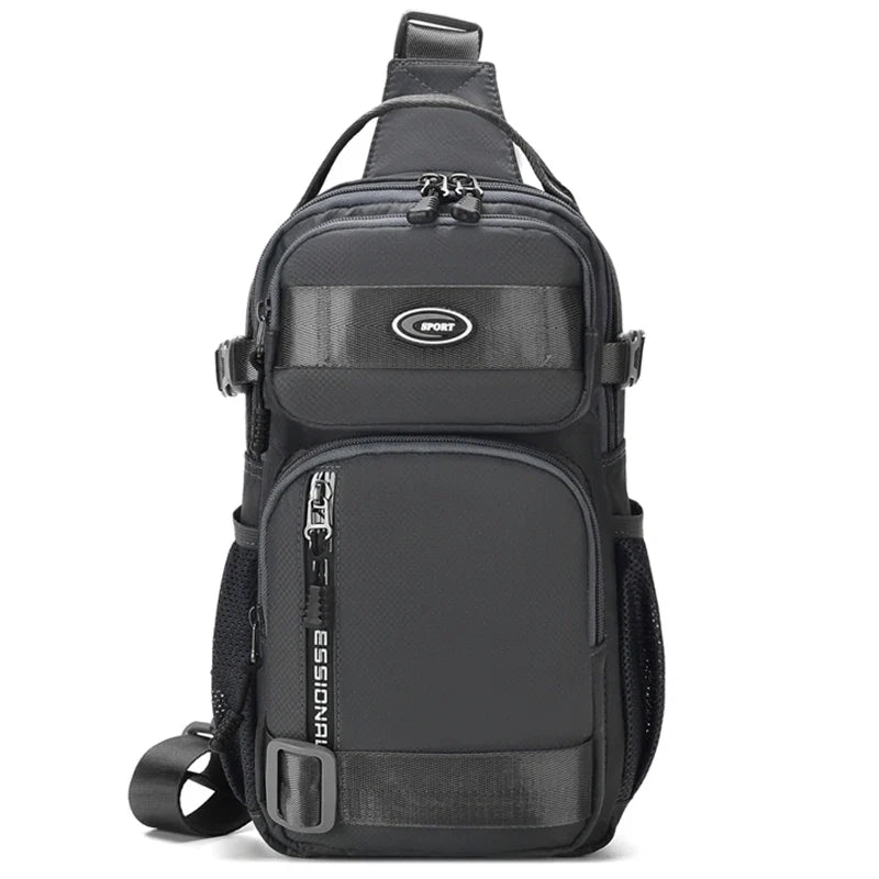 Riding backpack for men, men's chest bag, casual men's single shoulder bag, lightweight and large-capacity crossbody bag