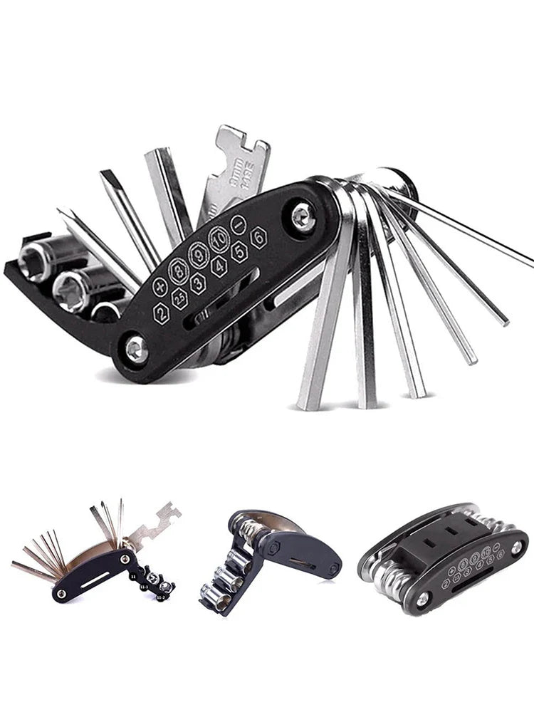 16 in 1 Portable Bicycle Repair Tools Kit Hex Wrench Nut Tire Screwdriver Motorcycle Bicycle Repair Tools