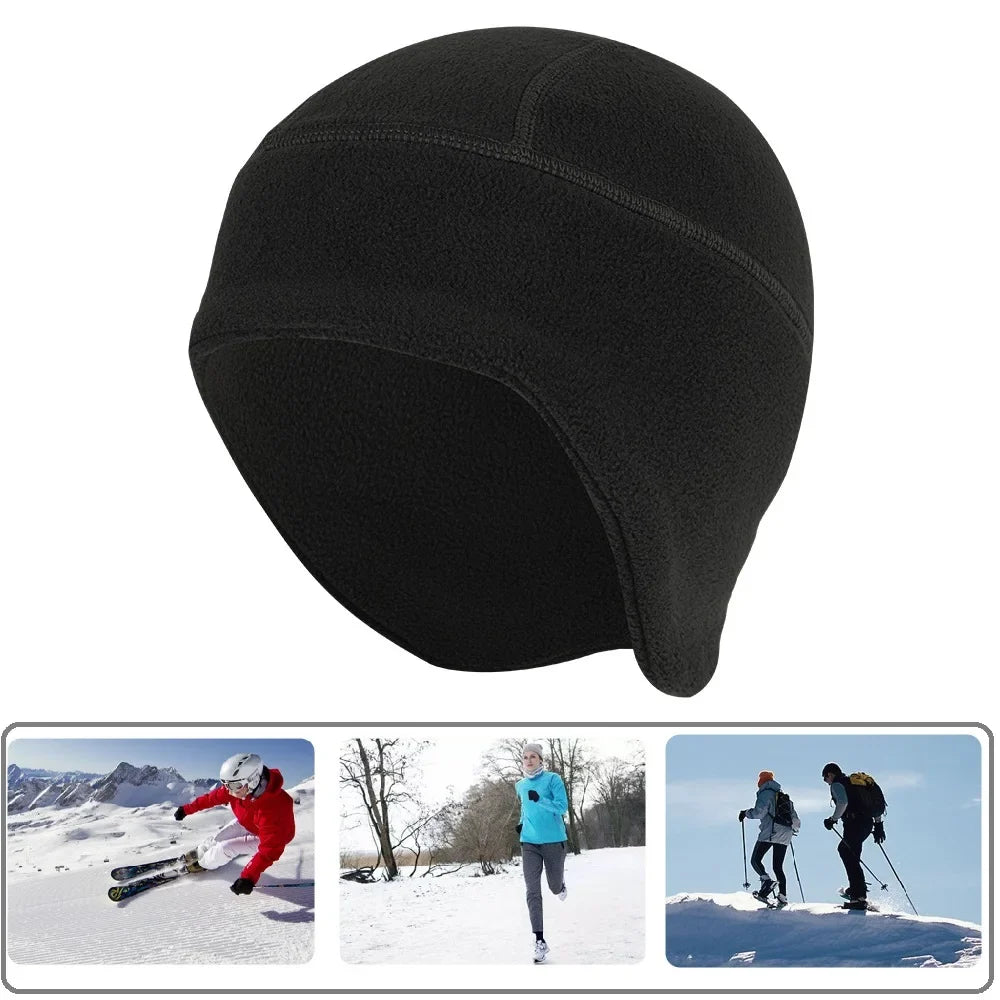 Waterproof Windproof Winter Warm Knit Beanie Fishing Hat Cap, Slouchy Soft Black Headwear Great for Winter Ski Walking Running