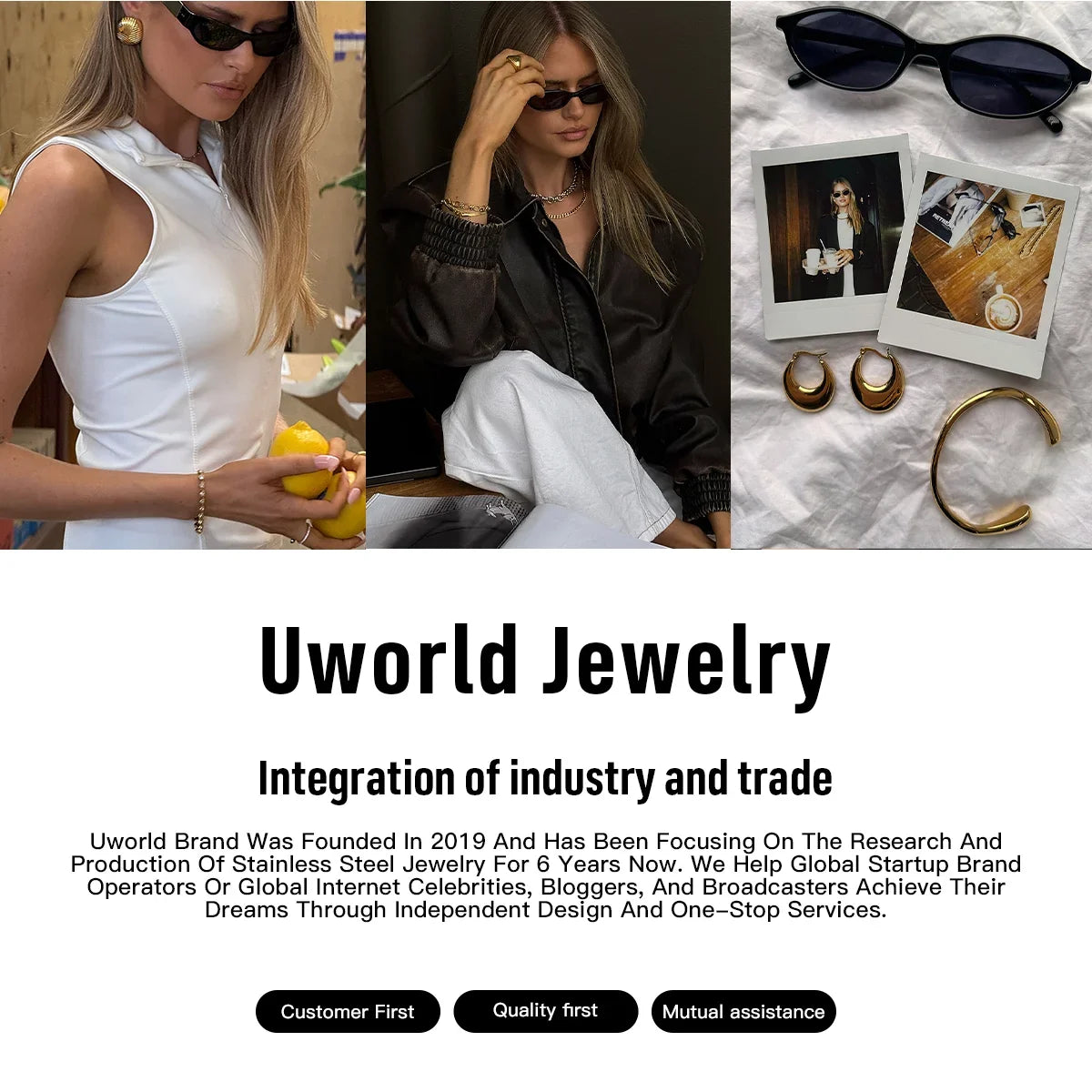 Uworld Fashion Zircon Serpentine Bracelet Ring Stainless Steel Finger Bracelet Stackable Chain Women's Accessories Party Gift