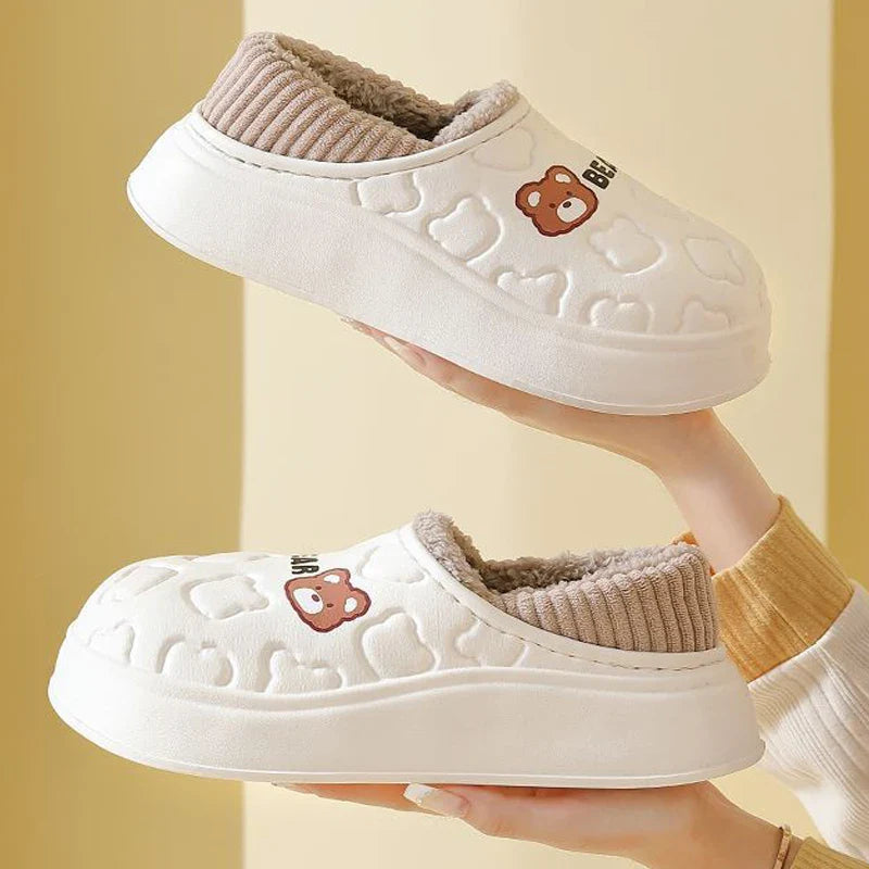 Waterproof Plush Warm Slippers for Indoor and Outdoor Comfort