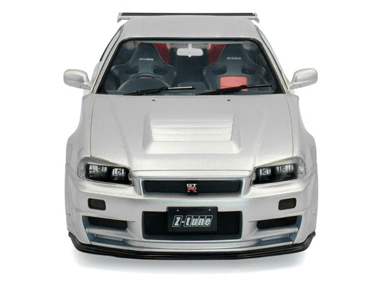 1999 Nissan Skyline GT-R (R34) Z-Tune RHD (Right Hand Drive) Silver Metallic 1/18 Diecast Model Car by Solido