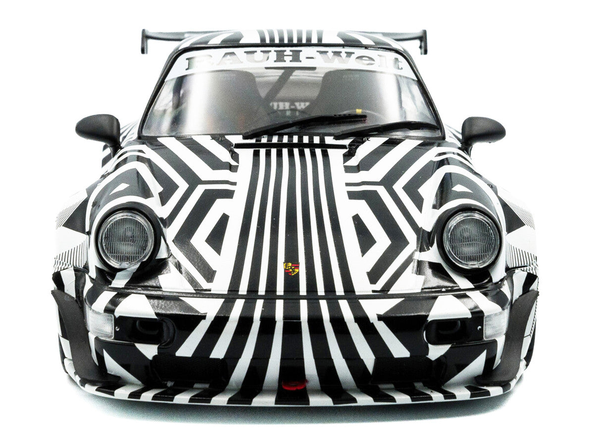 2022 RWB Bodykit #13 "The Zebra" Black and White Striped 1/18 Diecast Model Car by Solido