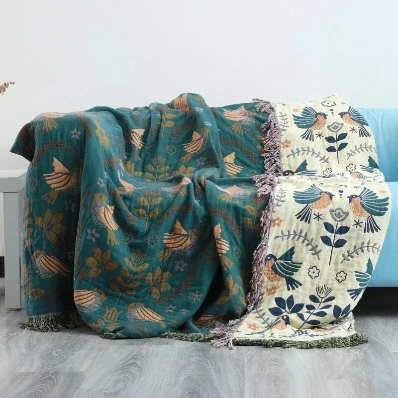Nordic Throw Blanket For Beds Cotton Double Sided Sofa Cover Sofa Cushion Soft Blanket Leisure Bedspread Four Seasons Thin Quilt