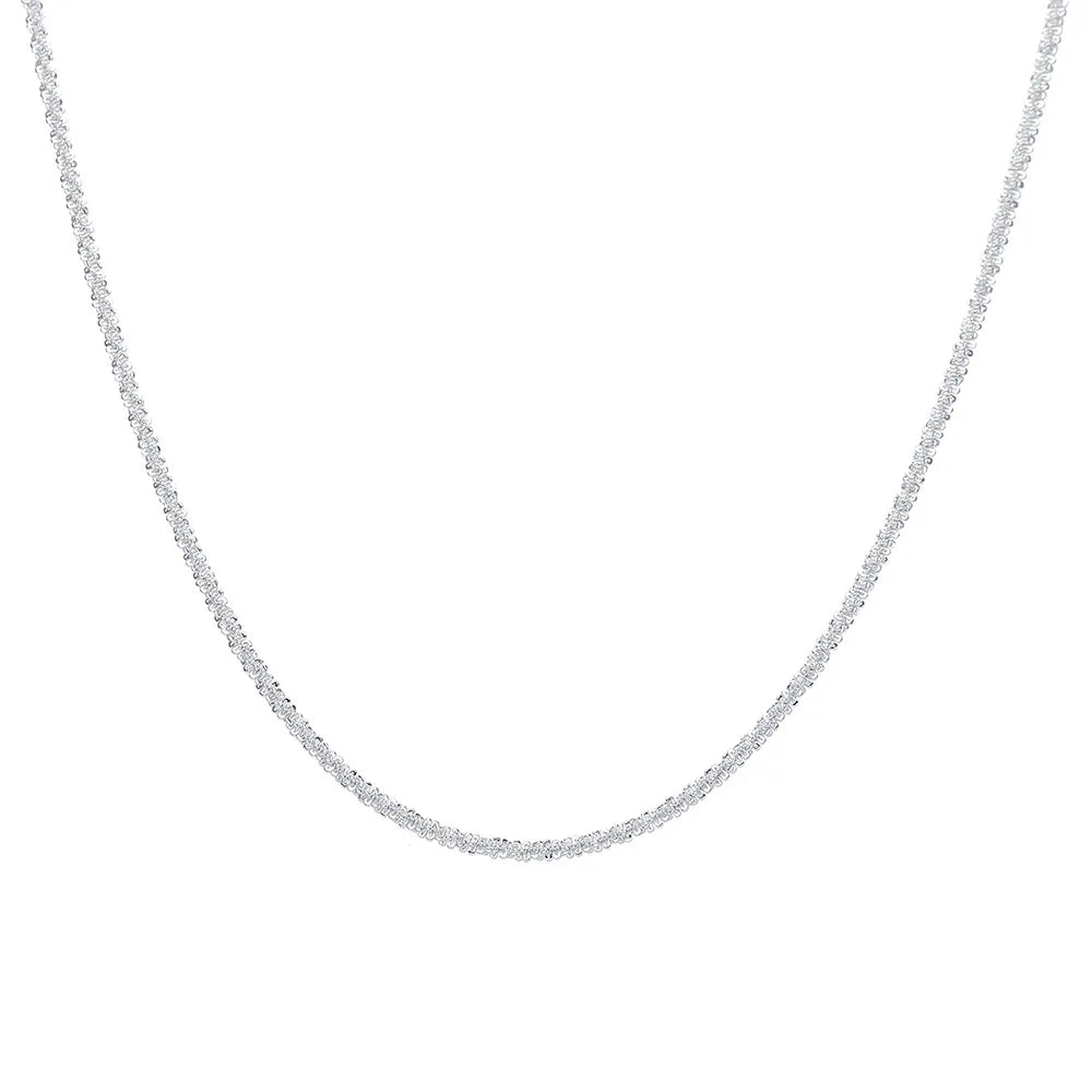 Fashion Simple Sparkling Necklace For Women Silver Color Clavicle Chain Choker Necklace Female Korean Wedding Party Jewelry Gift