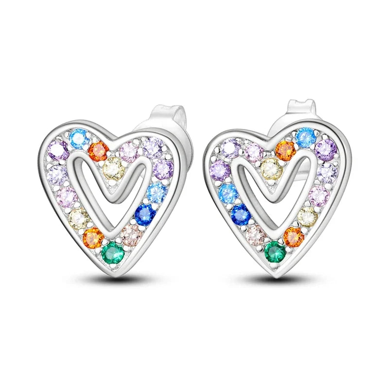 Original 925 Sterling Silver Colorful Cute Animal Pet Stud Earrings For Women Collocation For Girlfriend Birthday Gift
