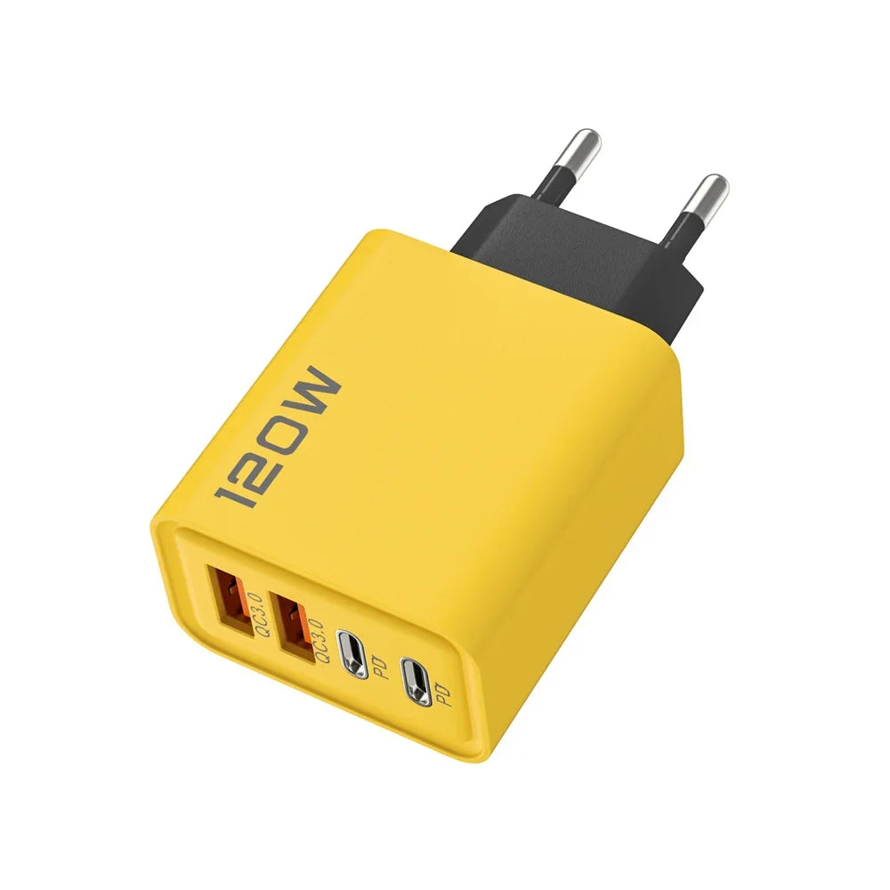 120W USB Type C Charger Mobile Phone Fast Charger Adapter For iPhone Samsung Xiaomi Quick Charge 3.0 EU/US/UK Plug Wall Charger