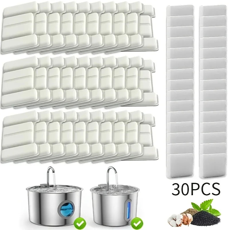 15/30pcs Cat Water Fountain Filter- Suit for Cat Dog Pet Water Fountain Cat Fountain Filter Replacement For TY09/TY10(2.2L/3.2L)