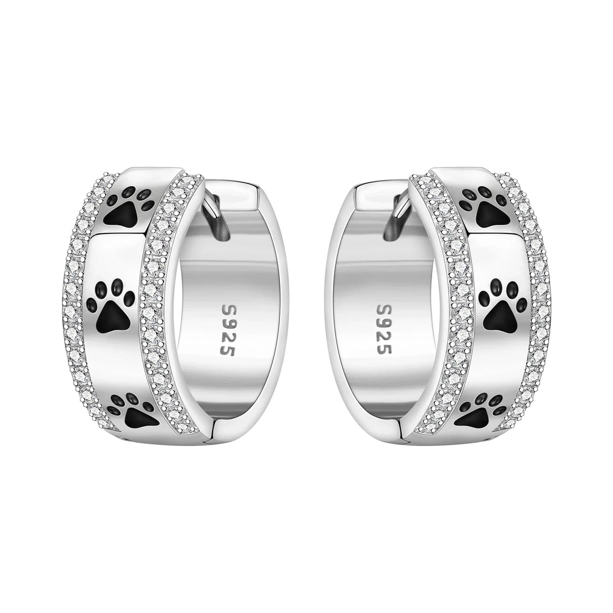 925 Sterling Silver Cute Lazy Cat Animal Pet Earrings Jewelry Hoop Earrings For Women Jewelry Birthday Party Fine Gifts
