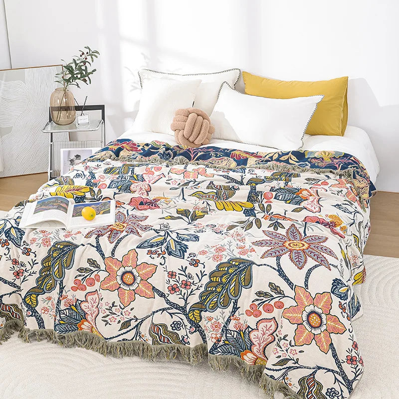 Nordic Throw Blanket For Beds Cotton Double Sided Sofa Cover Sofa Cushion Soft Blanket Leisure Bedspread Four Seasons Thin Quilt