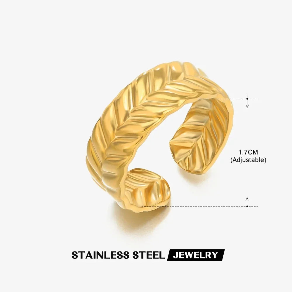 316L Stainless Steel Shell Rings for Women Adjustable Gold Color Little Star Open Rings Female Jewelry Weddings Gifts New Trendy
