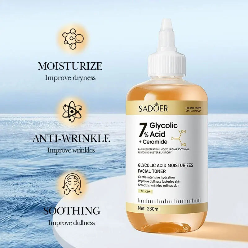 Toner SADOER Glycolic Acid Soothing Moisturizing Serum Improves Dirty and Dry Skin Fine Lines