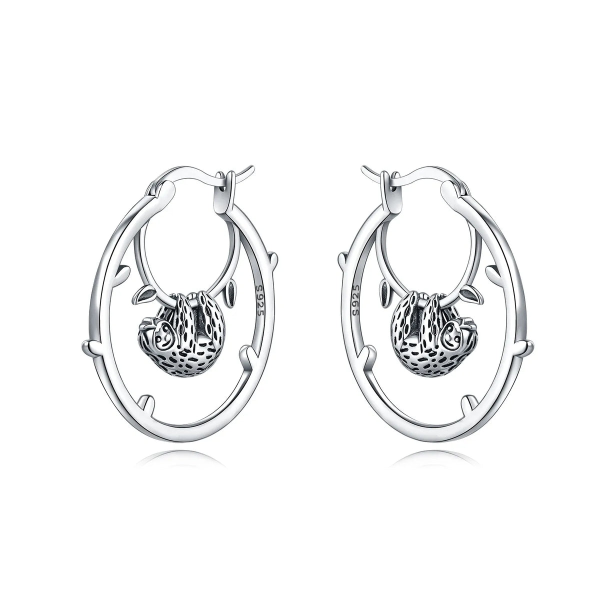 925 Sterling Silver Cute Lazy Cat Animal Pet Earrings Jewelry Hoop Earrings For Women Jewelry Birthday Party Fine Gifts