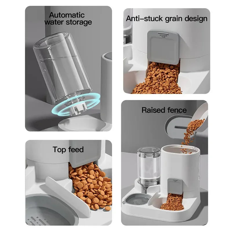 Automatic Gravity Cat Water Dispenser Feeder Spill-Proof Large Capacity One-Piece Design Pet Supplies