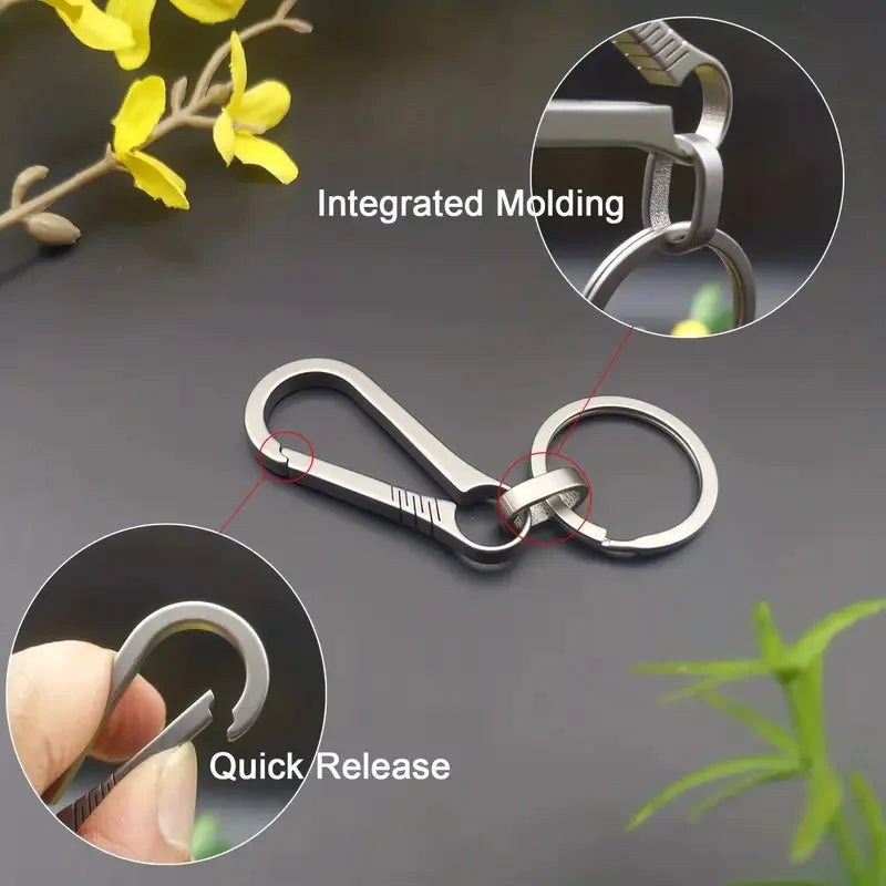 1PC Titanium Alloy Keychain Tiranium Buckle Key Ring Car Accessor Waist Hanging Chain Ring Buckles Opener EDC Outdoor Tool