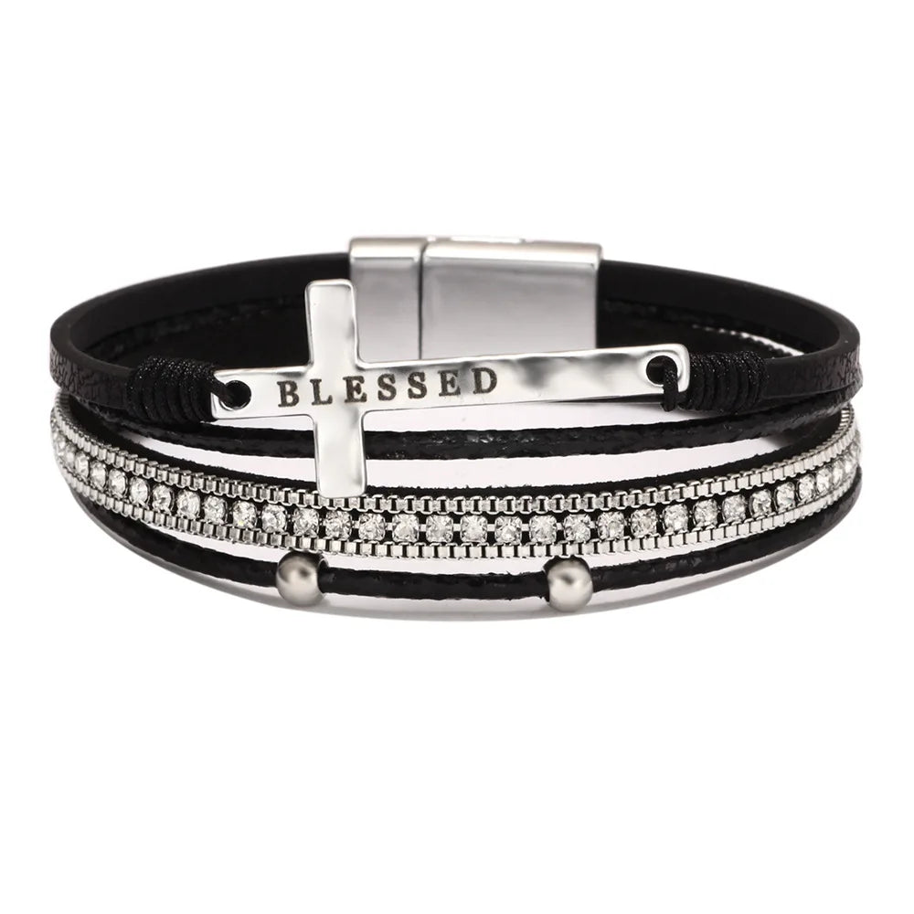 Bohemian Cowboy Chic Cross Bracelet Western Jewelry For Women Christian Bracelets Religious Bracelets