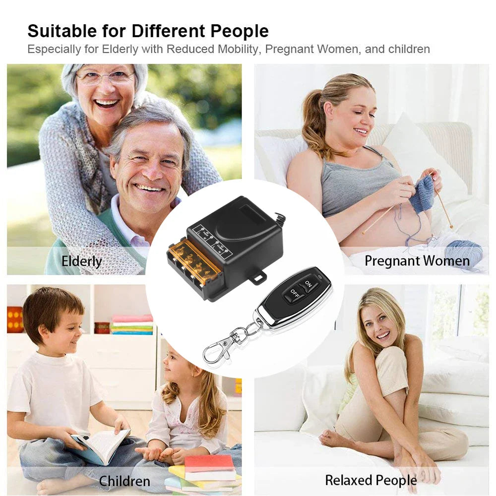 433Mhz Wireless Remote Control Switch AC 110V 220V 10A Relay 1CH Receiver Controller and 2botton RF 433 Mhz Transmitter