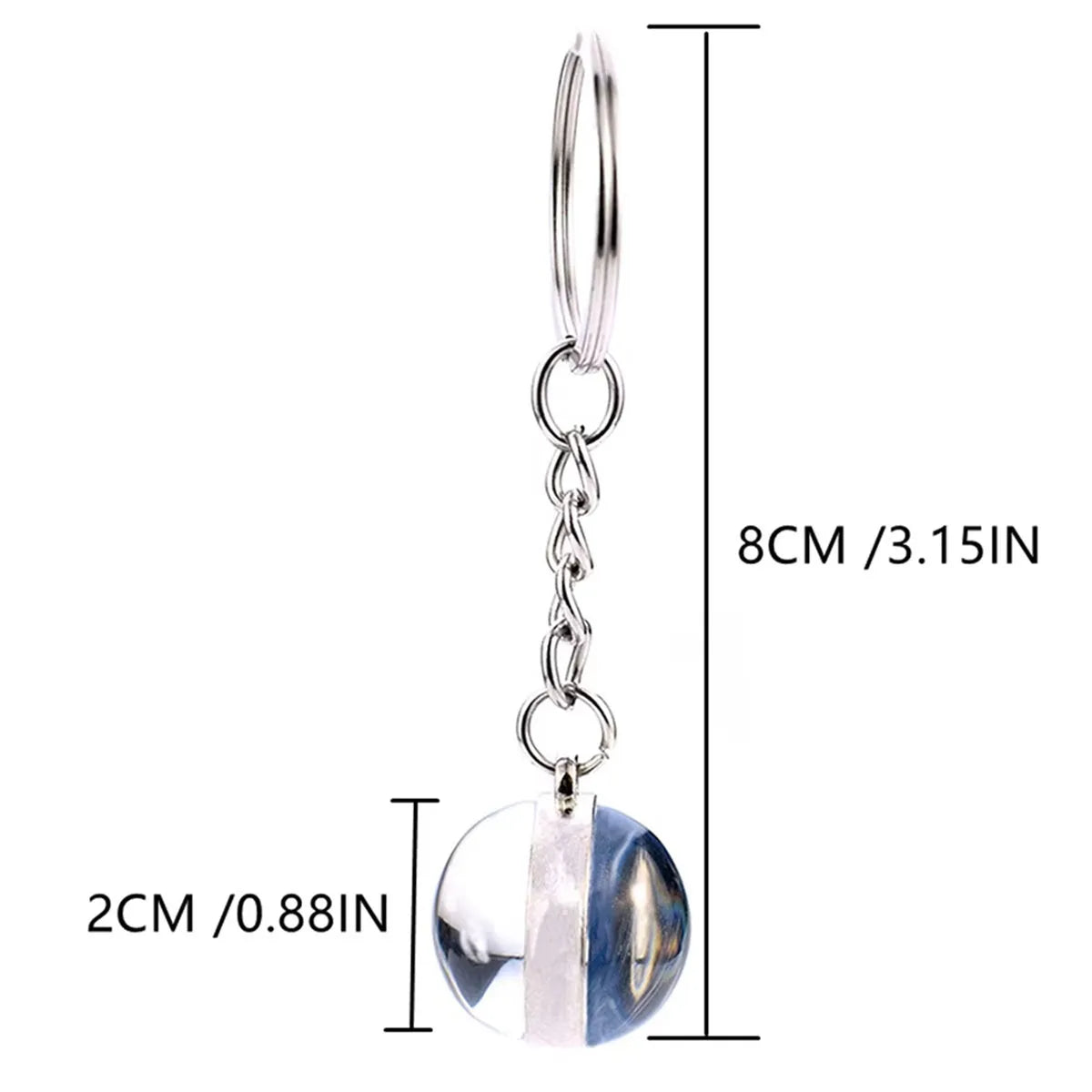 12 Constellation Key Chain Luminous Double Sided Glass Ball Pendant 12 Zodiac Key Chain Fashion Birthday Gift for Men and Women