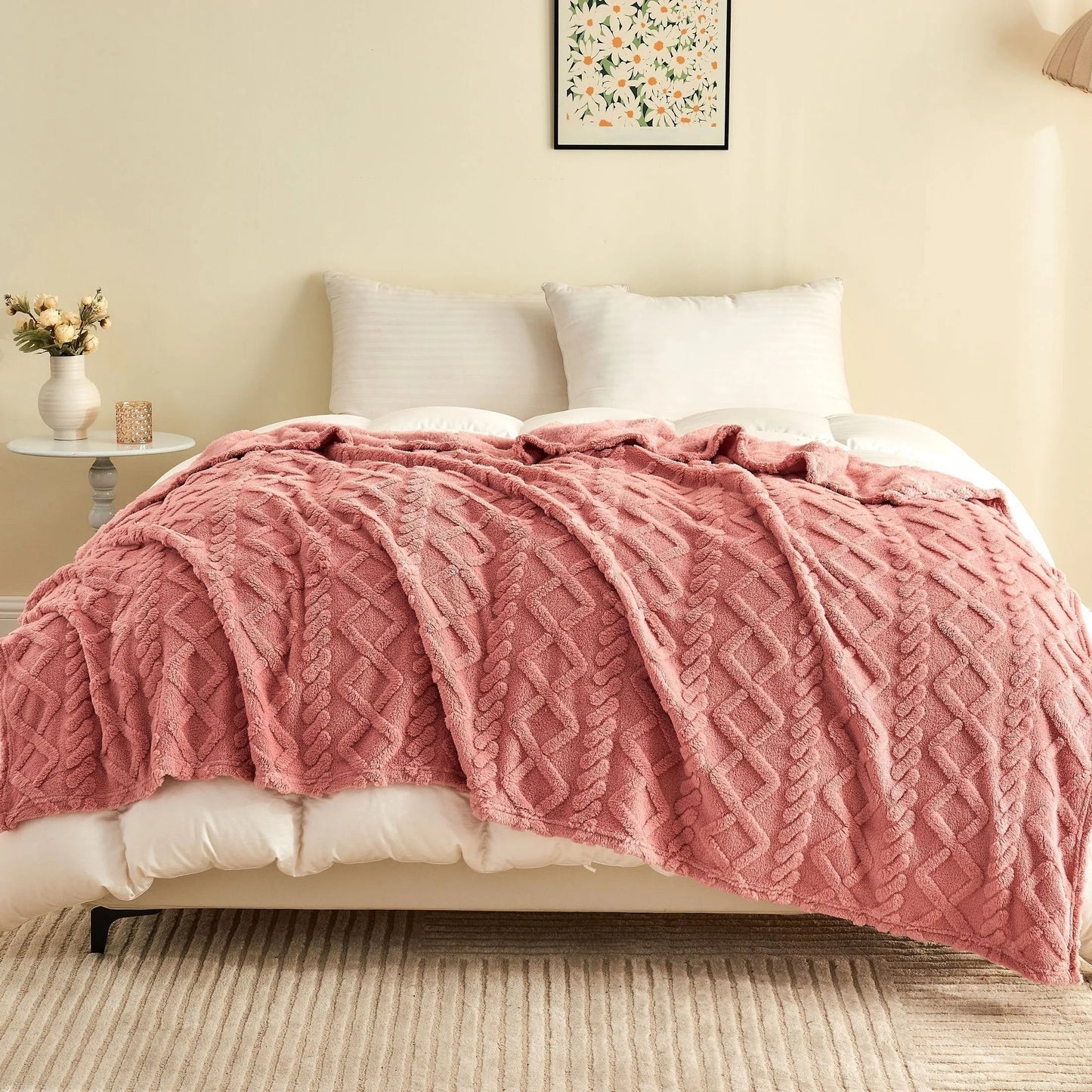 1pc Luxurious Fleece Blanket - Ultra-Soft 3D Plush Dense Weave, For Christmas , All-Season Cozy Flannel Throw Best Price In  EU