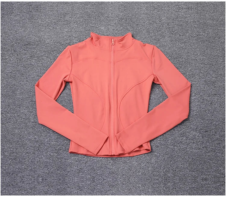 Women Sport Jacket Long Sleeve Shirt Workout Coat Gym Training Clothing Yoga Sportswear