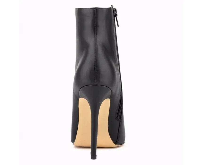 Women Short Boots Pumps Sexy Pointed Toe Side Zipper Super High Heels Stiletto 2026 Female Party Ankle Boot Shoes Botas De Mujer