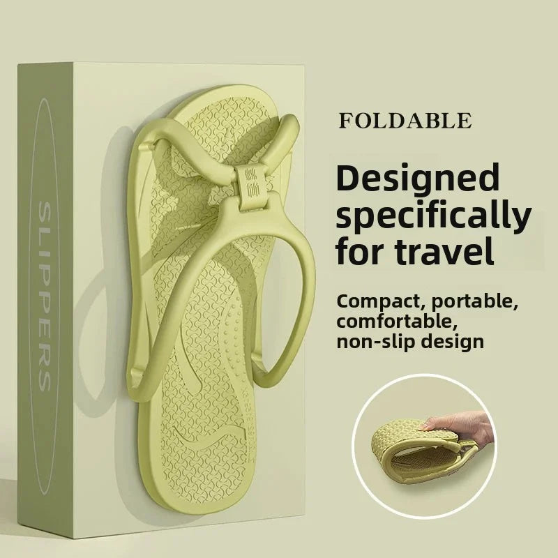Foldable Travel Flip Flops Non Slip Lightweight Portable Slippers