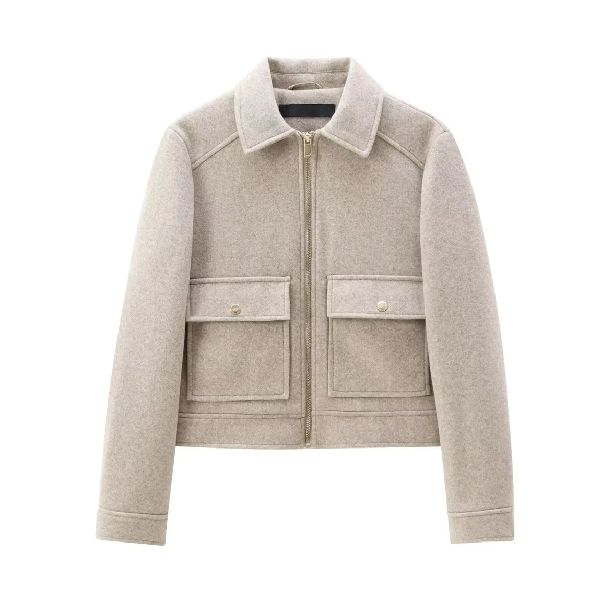 Women's Zipper Jacket Coat New Winter Long Sleeve Pocket Outerwear Coat Short Street Elegant Women's Jacket