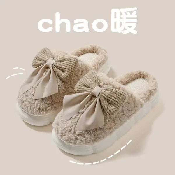 Fluffy Anti-Slip Cotton Slippers for Cozy Indoor Comfort