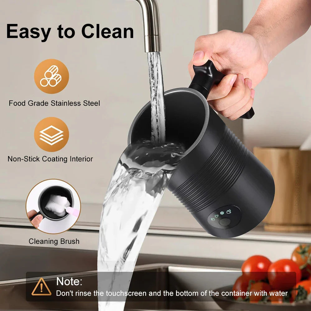 Electric Milk Frother Automatic Rotary Foamer for Coffee Cappuccino Latte 4 in 1 Hot and Cold Foam Maker Milk Frother Foamer