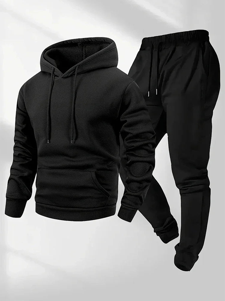 Men's Tracksuit Casual Hoodies Sweatshirts Suit Outdoors Gym Sports Jogging Clothing Autumn Winter Fashion Sweatpants 2 Pcs Sets