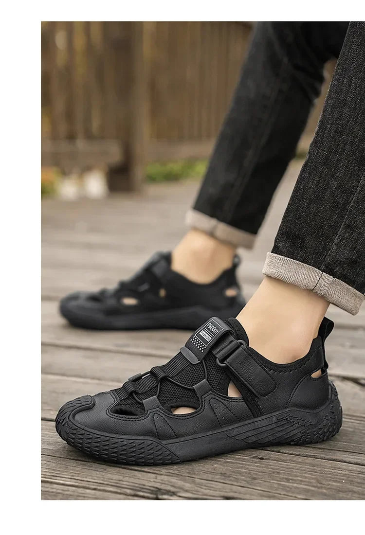 Large Size Sandals for Men, 2026 New Style, Trendy, Versatile, Casual Sports Sandals, Soft-Soled Hollow Beach Shoes for Men