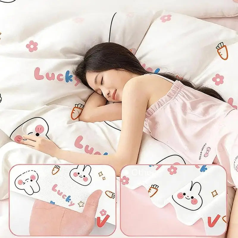 Waterproof Disposable 4 Piece Bedding Set Nonwoven Extra Thick Sheets Duvet Pillow Cover for Hotels Clinic Travel UseHot Sale